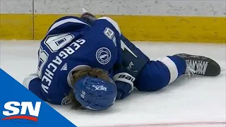 Mikhail Sergachev Shaken Up After Being Drilled By Patric Hornqvist Into The Boards