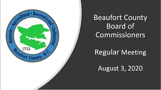 August 3, 2020 Beaufort County Commissioners Meeting