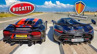 BUGATTI vs KOENIGSEGG! Drag Racing the WORLD'S MOST EXPENSIVE CARS