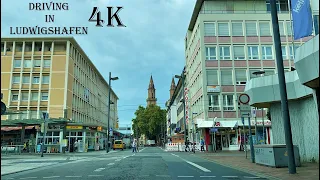 Driving in Ludwigshafen, Germany - 4k Video - Driving Tour