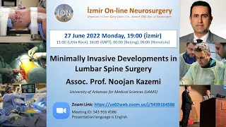 ION 253. ZOOM lecture, Kazemi: Minimally Invasive Spine Surgery 27.06.22