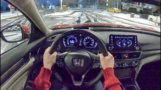 2021 Honda Accord Hybrid Touring - POV Night Drive (Binaural Audio)