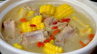When stewing corn ribs soup, remember not to blanch, here is a trick for you, the soup is delicious