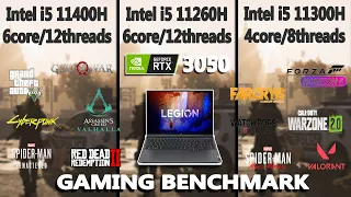 Intel i5 11400h vs 11300h vs 11260h Gaming Benchmark Test | #rtx3050  #lenovo | @StealthGamerSG