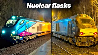 Nuclear flask trains in the Scottish highlands