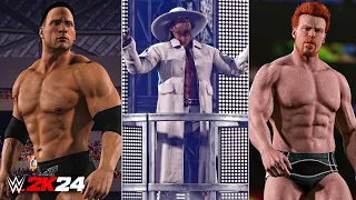 WWE 2K24 - The Rock '01, Shawn Michaels '09 & Sheamus '09 Entrances! (PS5)