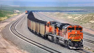Nonstop Coal Trains Battling Logan Hill in Wyoming's Powder River Basin