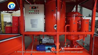 YELOCO Double stage vacuum Transformer oil regeneration machine stop operation