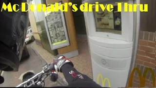 Mc Donald's drive thru on a motobike! | Derbi Sender | Peugeot Speedfight 2