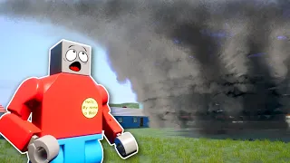 Giant Tornado Attacks Lego City! - Brick Rigs Multiplayer Gameplay