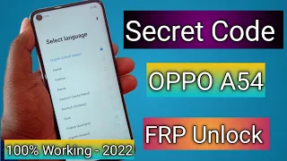Oppo A54 CPH2239 FRP Bypass Android 11 | Google Account Unlock Without Pc | 2022