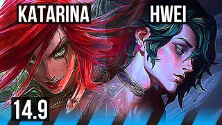 KATARINA vs HWEI (MID) | 73% winrate, 12/1/5, Quadra, Dominating | TR Challenger | 14.9