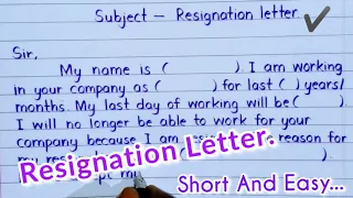 Learn to write resignation letter in english || Resignation letter/application sample in english