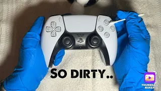 ASMR - Deep Cleaning Dirty PS5 controller 🫧| No Talking, spray, button sounds