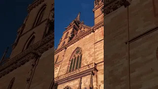 Münsterplatz in Basel, Switzerland, with the impressive cathedral