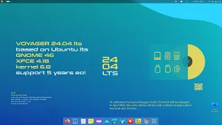 Voyager 24.04 LTS | Gnome 46 + xfce 4.18 | USB mobile office | live + install