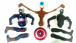 SUPERHEROES ASSEMBLE TOYS~ SPIDER-MAN, CAPTAIN AMERICA VS SIRENHEAD AVENGERS TOYS