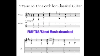Praise To The Lord for Classical Guitar FREE TAB/Sheet Music download