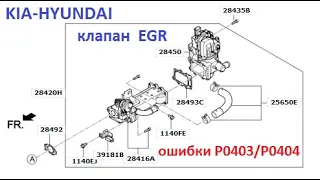 KIA-HYUNDAI CRDI ошибки P0403 и P0404