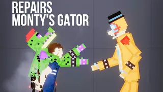 Gregory destroys Monty's Gator and repairs him [FNAF Security Breach] - People Playground