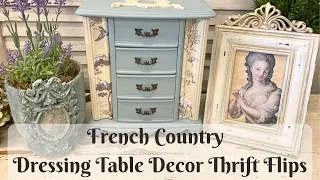 French Country Dressing Table Decor Thrift Flips using IOD Transfers | Fusion Milk Paint