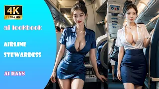 [4k AI girl] AI Airline Stewardess lookbook