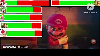 the super Mario Bros movie with healthbars