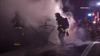 Fully Engulfed Vehicle On I-15 Freeway 1/12/2019