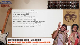 🎸 Leave the Door Open - Bruno Mars, Anderson .Paak, Silk Sonic Guitar Backing Track with chords