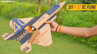 Making a RC Airplane using Cardboard | Homemade F-22 Raptor