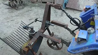 Саморобна картоплекопалка "Вібролапа" відео по виготовлення частина 4 + міні трактор Сінтай Т 24 РМ