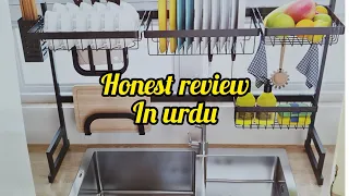 dish drying rack over sink review in urdu/hindi, unboxing & installation of dish drying rack