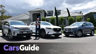 Mazda CX-9 vs Toyota Kluger vs Kia Sorento 2018 review