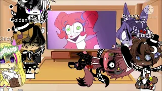 Fnaf 1+Puppet react to Afton Family(All of the videos made by Bendy The Bunny)~