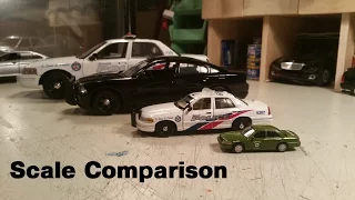 Diecast model side by side scale/size comparison