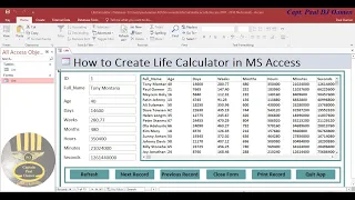 How to Create Life Calculator in MS Access without Coding