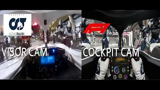 AlphaTauri DRIVER'S EYE vs. F1 Game side-by-side Practice + PItstop