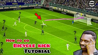 How To Do Bicycle Kick ( Perfectly) Tutorial Guide in eFootball 2024 mobile 😍