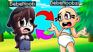 ¡CAMBIE DE CUERPO CON BEBENOOB! 😱🤣- BEBENOOBSI Y BEBENOOB CAMBIAN DE CUERPO EN MINECRAFT