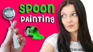 Painting with a Spoon? 🎈 Paint with me 🎨 Art Vlog