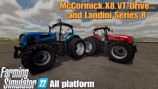 McCormick X8 VT-Drive And Landini Series 8 /FS22 mod for all platforms