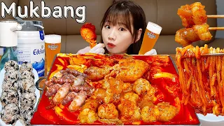 🍗곱도리탕에 낙지토핑,우동사리,주먹밥,볶음밥먹방🥘쏘맥안주 1티어 낙곱도리탕에 소주 먹방 CHICKENSOUP MUKBANG ASMR EATINGSHOW REALSOUND 한식 요리