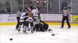 Mikael Lidhammar vs David Rutherford EIHL fight 27-12-15