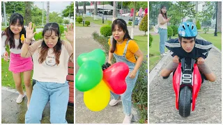 Girl trolls you with nerf gun - Balloon Color 🔫🎈😵‍💫 Su Hao #shorts