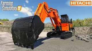 Farming Simulator 19 - HITACHI EX2600 Giant Mining Excavator Works In A Quarry