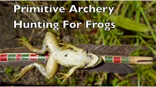 Primitive Archery Hunting For Frogs. Hunting, Cooking, Eating Frog. Backyard Bowyer