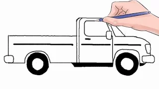 How to Draw a Pickup Truck Easy Step by Step