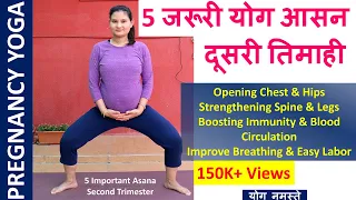 5 Important Asana Second Trimester I Pregnancy Yoga for 2nd Trimester in Hindi I Yog Namaste