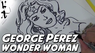 George Perez drawing Wonder Woman