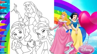 PRINCESSES COLORING BOOK COMPILATION Snow White Belle Sleeping Beauty Coloring Page Disney Princess